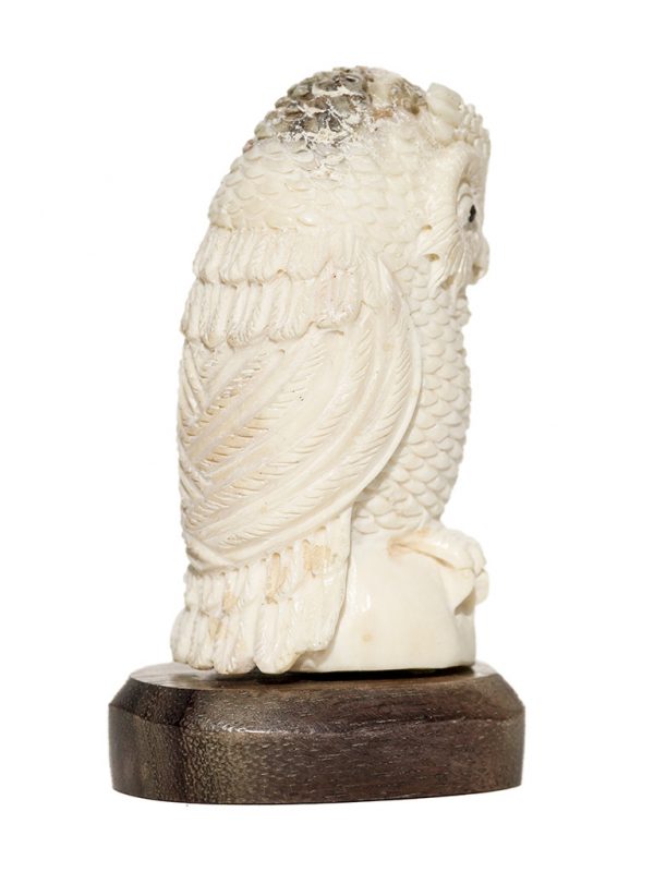 Unknown Artist - Antler Carving - Great Horned Owl