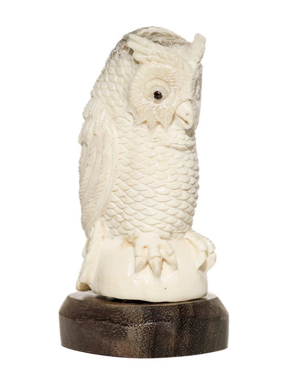 Unknown Artist - Antler Carving - Great Horned Owl