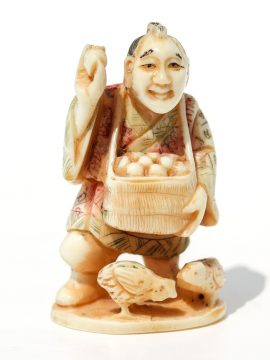 Unknown Artist - Man Selling Eggs Netsuke