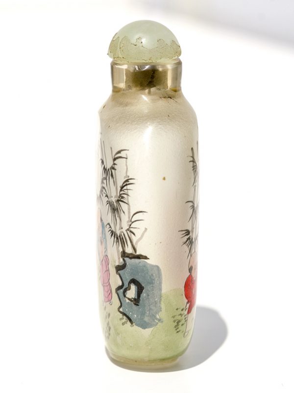 Unknown Artist - Painted Glass Snuff Bottle - Scrimshaw Collector