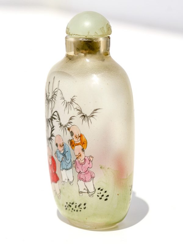 Unknown Artist - Painted Glass Snuff Bottle - Scrimshaw Collector