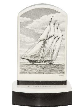 David Smith Scrimshaw - Schooner Yacht Atlantic