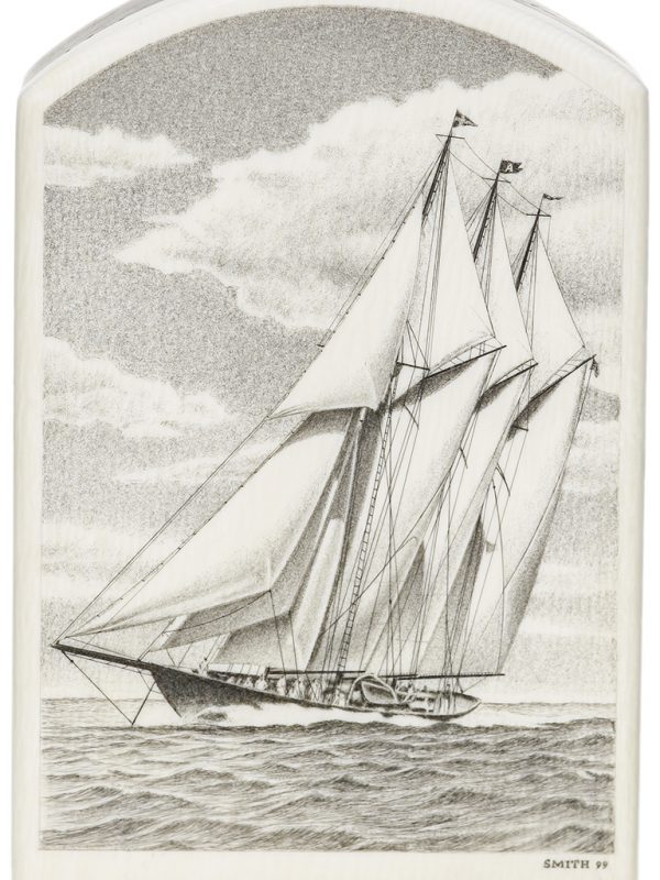 David Smith Scrimshaw - Schooner Yacht Atlantic