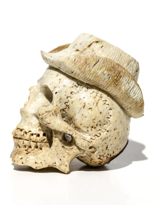 Unknown Carver - Cowboy Hat Skull