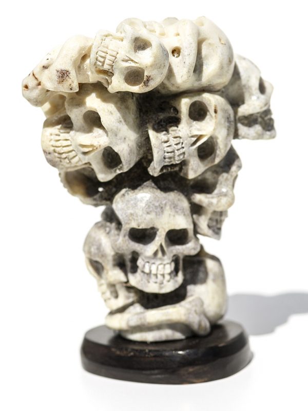 Moose Antler Skull Cluster Carving - Scrimshaw Collector