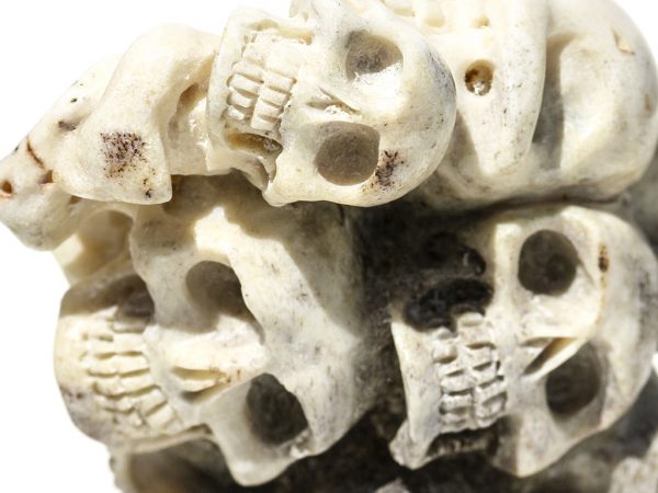 Moose Antler Skull Cluster Carving - Scrimshaw Collector