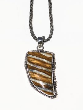 Mammoth Tooth Pendant - Sterling Silver Setting