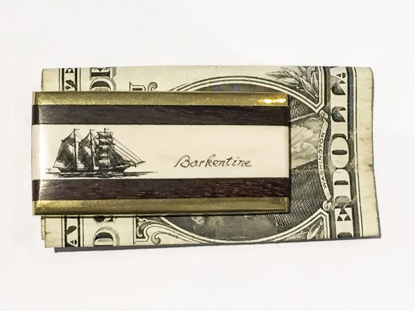 Scrimshaw Money Clip - Barkentine