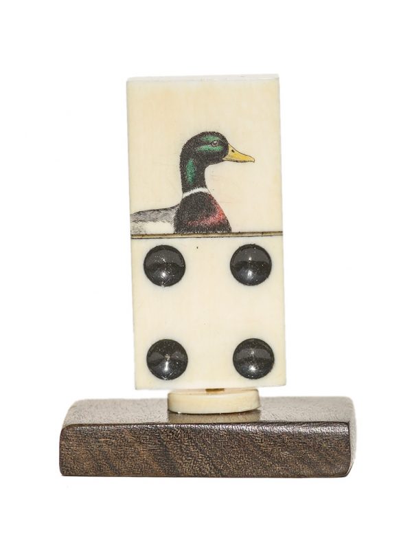 David Adams Scrimshaw - Mallard on Antique Domino