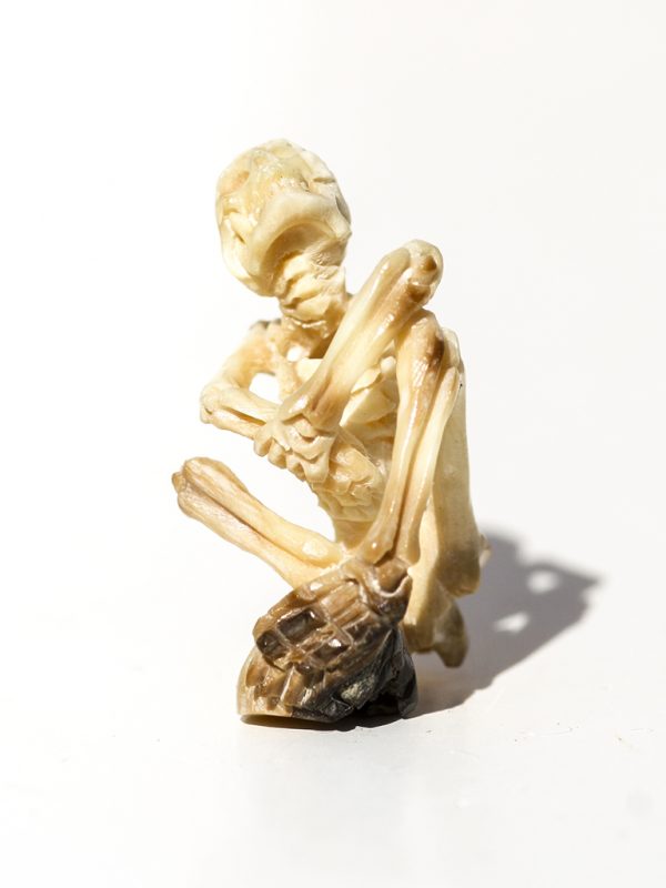 Unknown Artist - Yoga Pose Skeleton Carving - Scrimshaw Collector