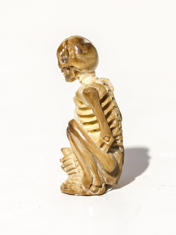 Unknown Artist - Yoga Pose Skeleton with Bottle - Scrimshaw Collector