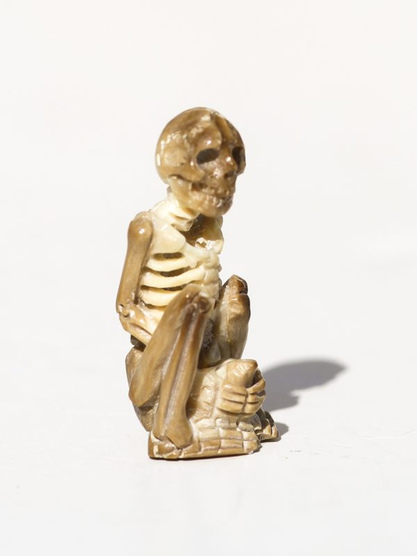 Unknown Artist - Yoga Pose Skeleton with Bottle - Scrimshaw Collector