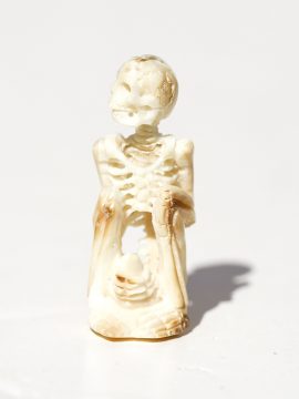 Unknown Artist - Yoga Pose Skeleton with Bottle - Scrimshaw Collector