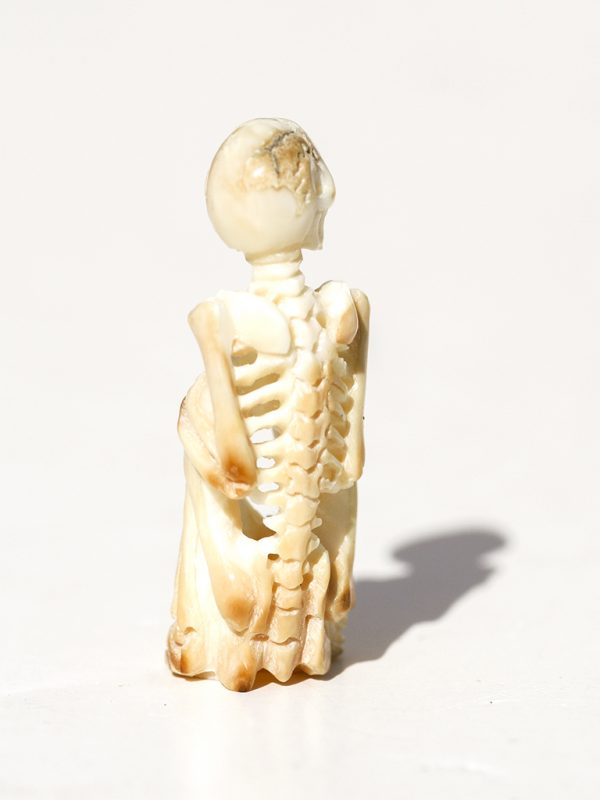 Unknown Artist - Yoga Pose Skeleton with Bottle - Scrimshaw Collector