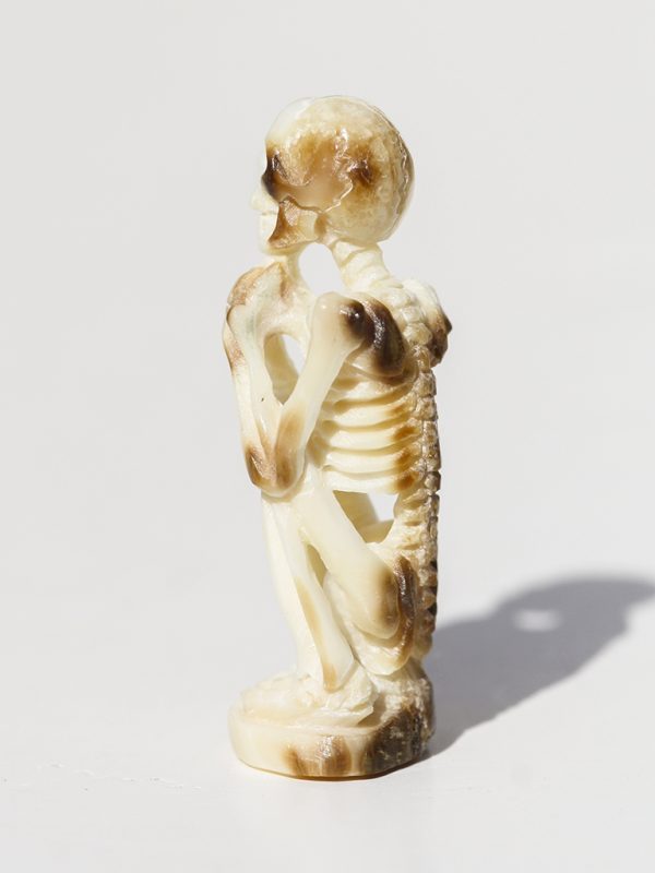 Unknown Artist - Yoga Pose Skeleton Carving - Scrimshaw Collector