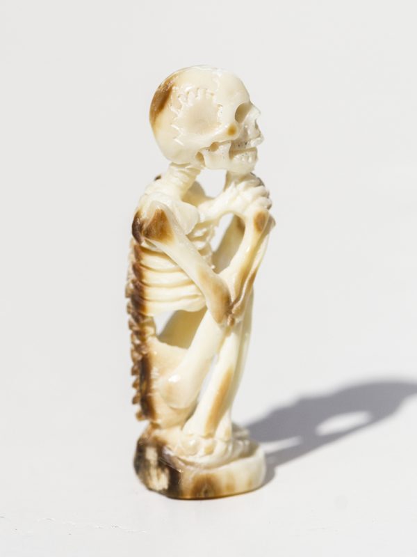 Unknown Artist - Yoga Pose Skeleton Carving - Scrimshaw Collector