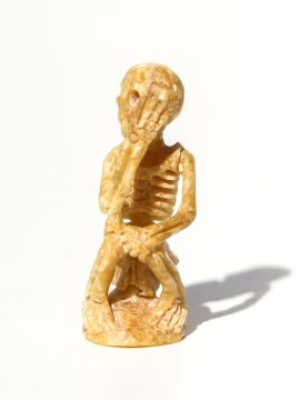 Unknown Artist -Yoga Pose Skeleton Carving - Scrimshaw Collector