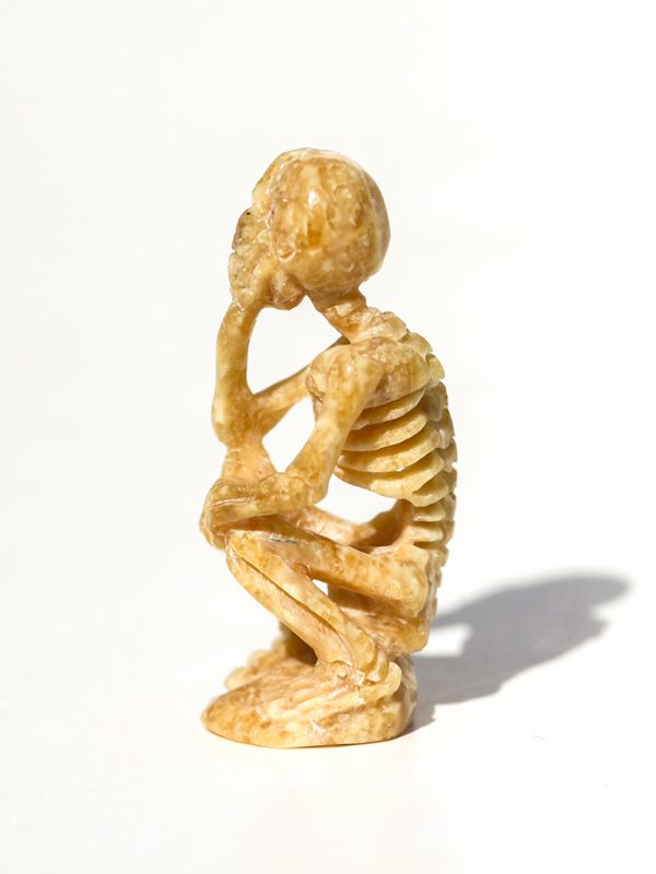 Unknown Artist -Yoga Pose Skeleton Carving - Scrimshaw Collector