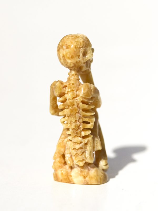 Unknown Artist -Yoga Pose Skeleton Carving - Scrimshaw Collector