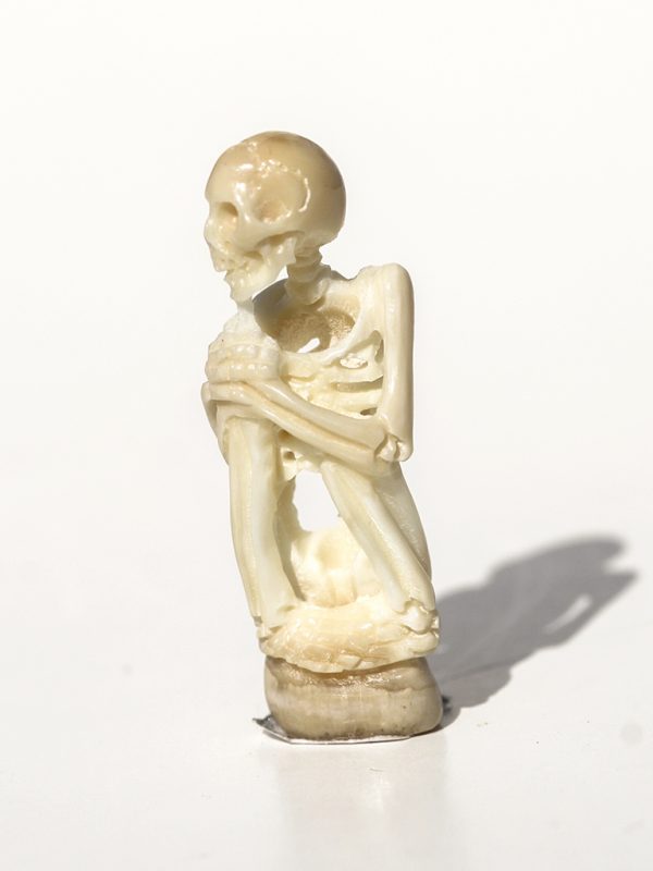 Unknown Artist - Yoga Pose Skeleton Carving - Scrimshaw Collector