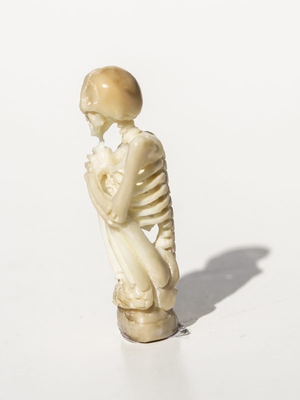 Unknown Artist - Yoga Pose Skeleton Carving - Scrimshaw Collector