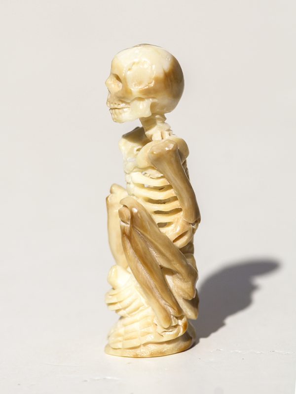Unknown Artist - Yoga Pose Skeleton with Bottle - Scrimshaw Gallery