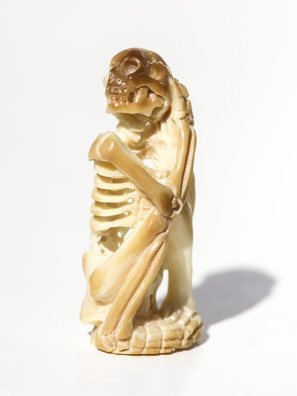 Unknown Artist - Yoga Pose Skeleton Carving - Scrimshaw Collector