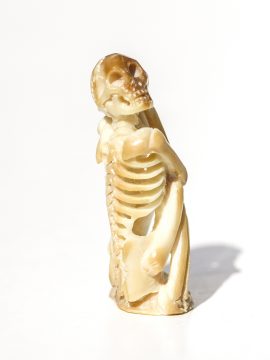 Unknown Artist - Yoga Pose Skeleton Carving - Scrimshaw Collector