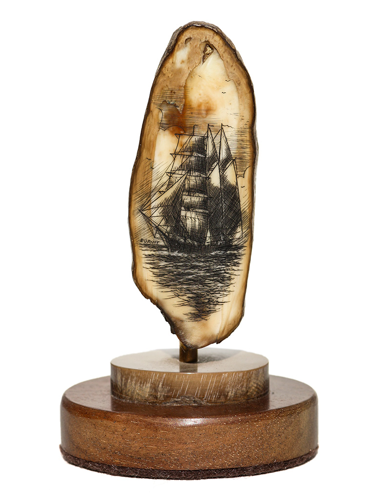 Gerry Dupont Scrimshaw - Brigantine Galilee