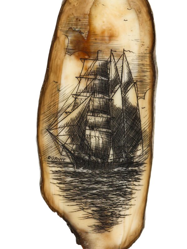 Gerry Dupont Scrimshaw - Brigantine Galilee