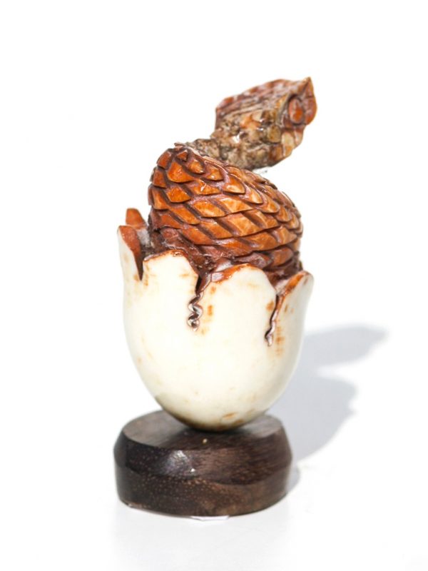 Unknown Artist - Rattlesnake in Egg Carving