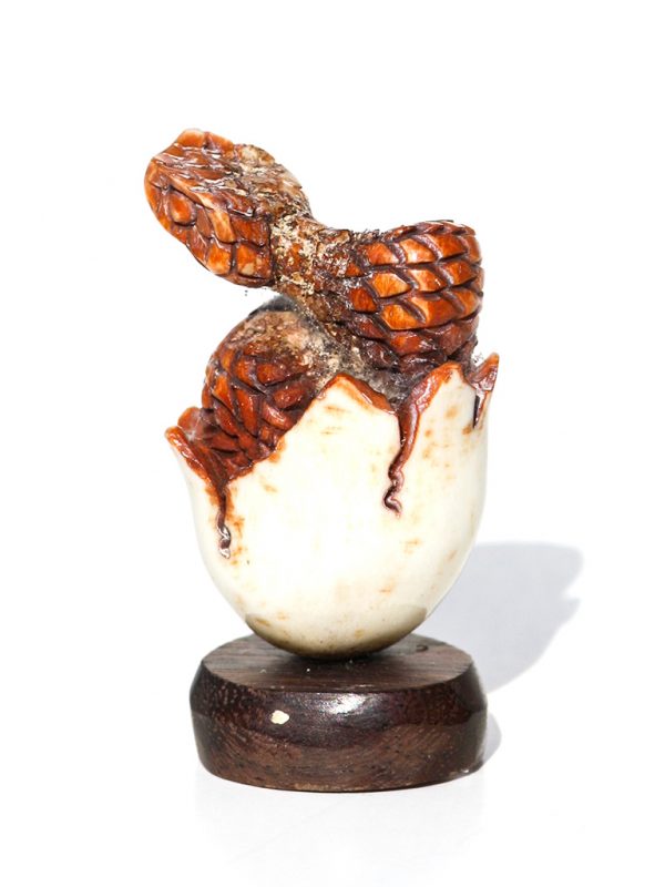 Unknown Artist - Rattlesnake in Egg Carving