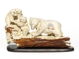 Unknown Artist - Bear and Cubs Carving