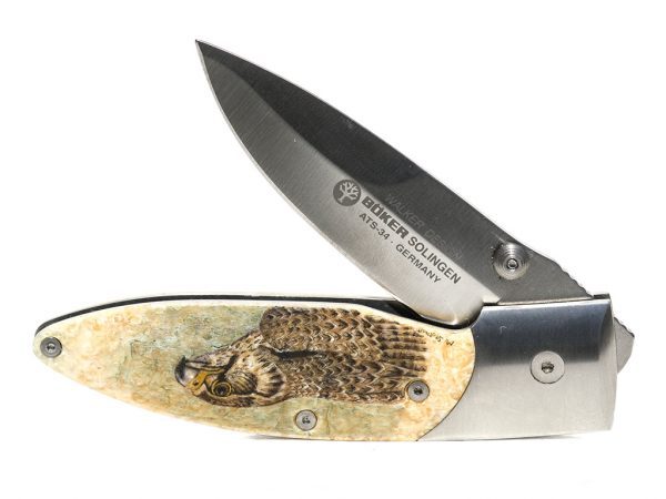 Matt Stothart Scrimshaw - Scrimshaw Knife Falcon