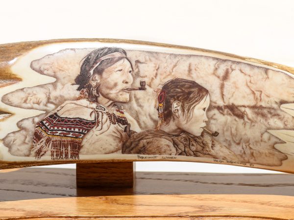 Heidi Robichaud Scrimshaw - Native Woman with Pipe