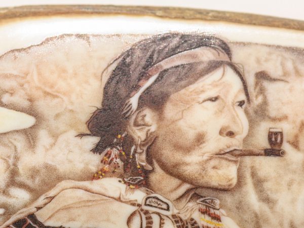 Heidi Robichaud Scrimshaw - Native Woman with Pipe