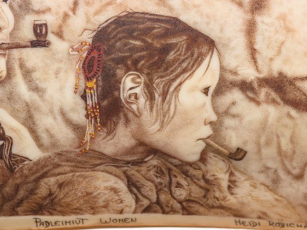 Heidi Robichaud Scrimshaw - Native Woman with Pipe
