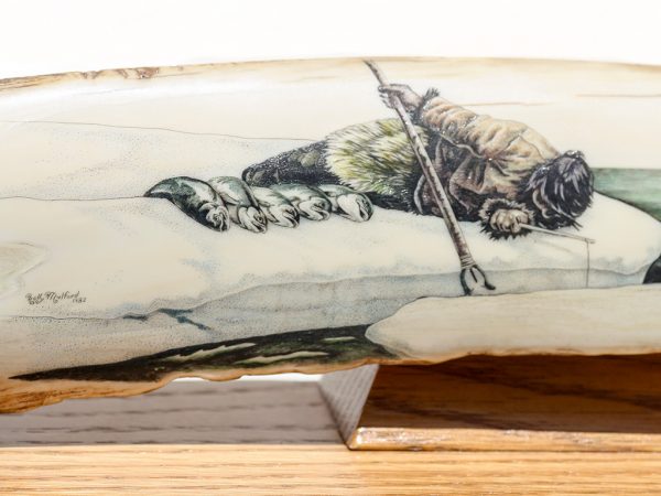 Kelly Mulford Scrimshaw - Native Fisherman on Ice