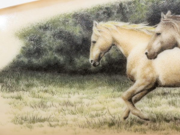 Terry Nelson Scrimshaw - Horses Running Free
