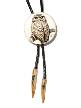 Albin Geiger Carver - Carved Owl Ivory Bolo