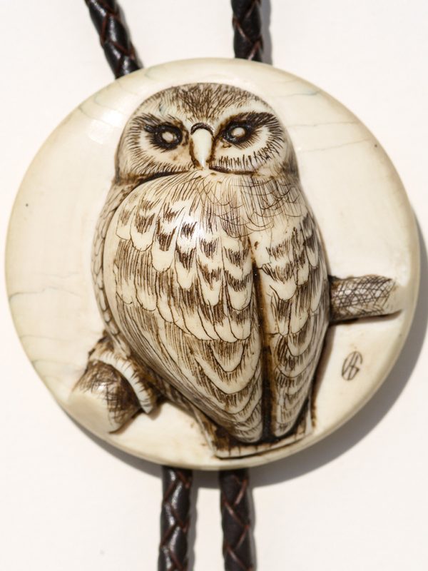 Albin Geiger Carver - Carved Owl Ivory Bolo