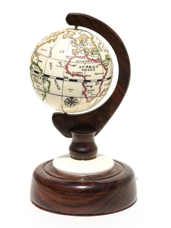 Kurt Sperry Scrimshaw - Antique Ivory World Globe