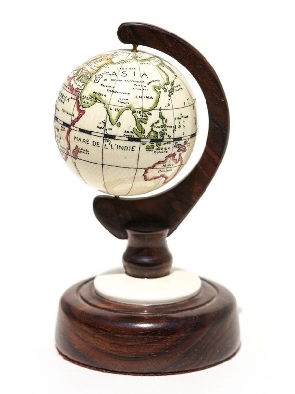 Kurt Sperry Scrimshaw - Antique Ivory World Globe