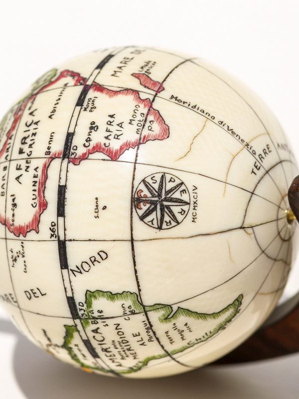Kurt Sperry Scrimshaw - Antique Ivory World Globe