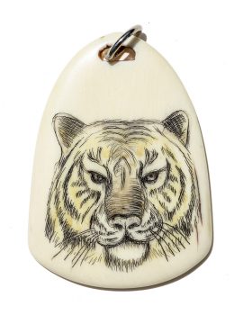 Albin Geiger Scrimshaw - Double Sided Scrimshaw Pendant