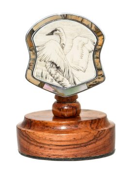 Mary Byrne Scrimshaw - Display Pendant Swan