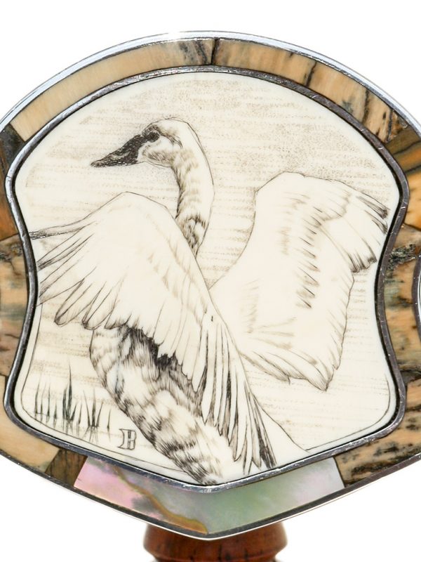 Mary Byrne Scrimshaw - Display Pendant Swan