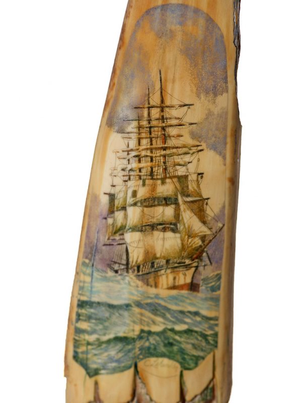 Chris Lehwalder Scrimshaw - Balclutha in Heavy Seas