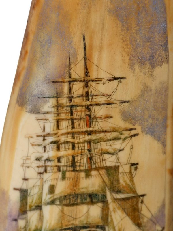 Chris Lehwalder Scrimshaw - Balclutha in Heavy Seas