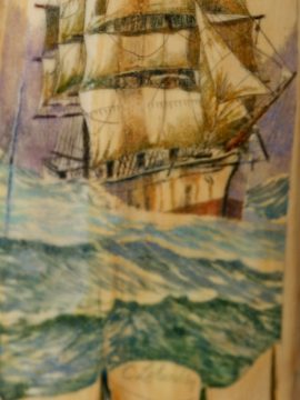 Chris Lehwalder Scrimshaw - Balclutha in Heavy Seas